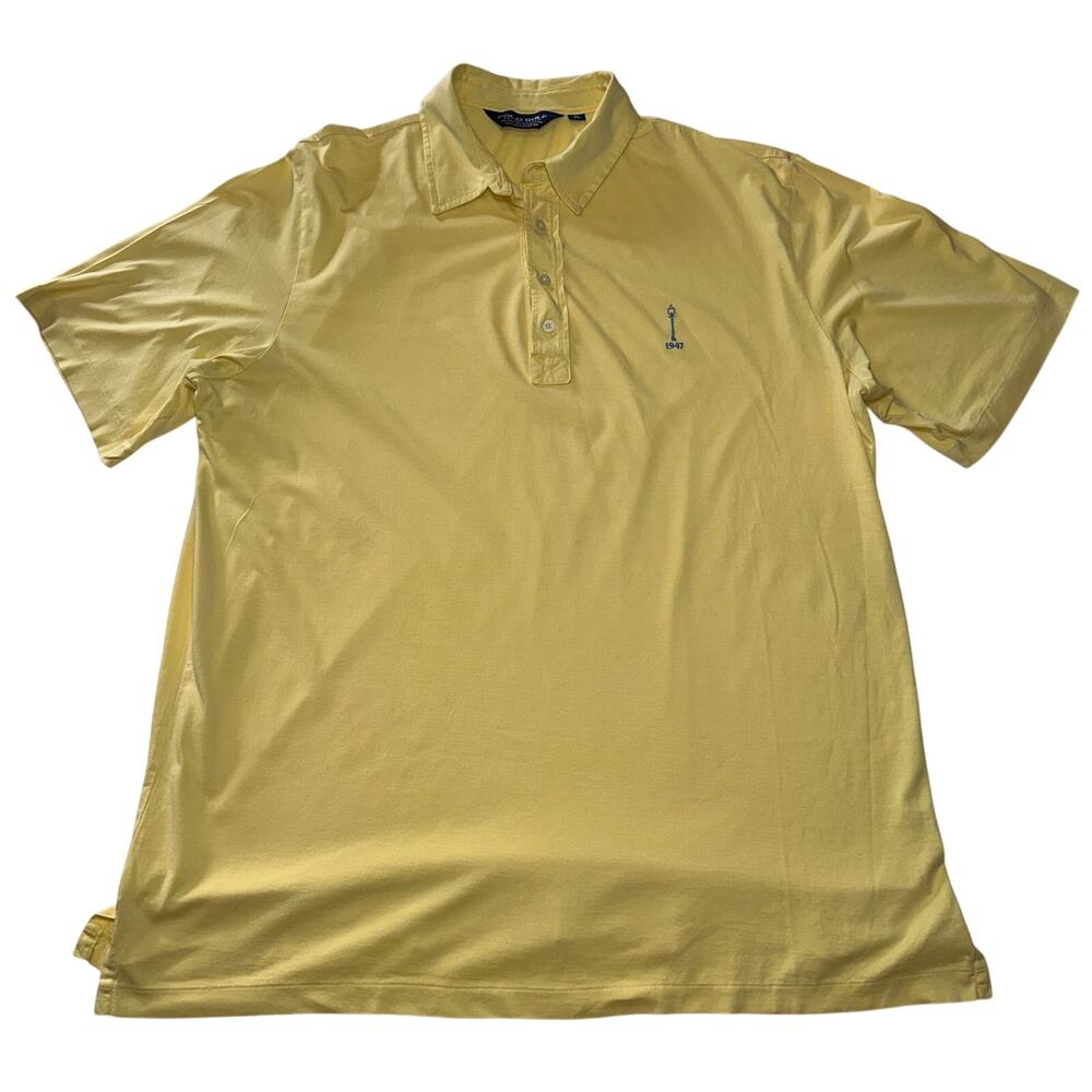 Polo Golf Ralph Lauren Shirt Mens Yellow XL Short Sleeve Lamp Post Collection